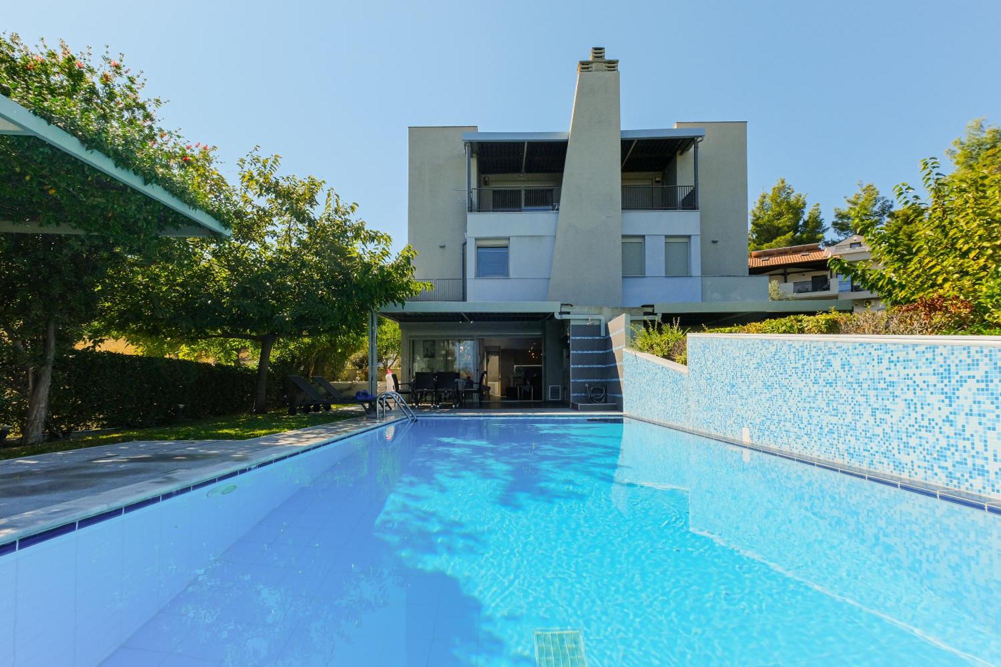 Deluxe Chrousso Pool Villa Paliouri Bagian luar foto